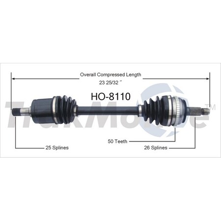 Surtrack Axle Cv Axle Shaft, Ho-8110 HO-8110